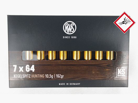 RWS Kegelspitz Jagdpatrone Kal.7X64 162grs
