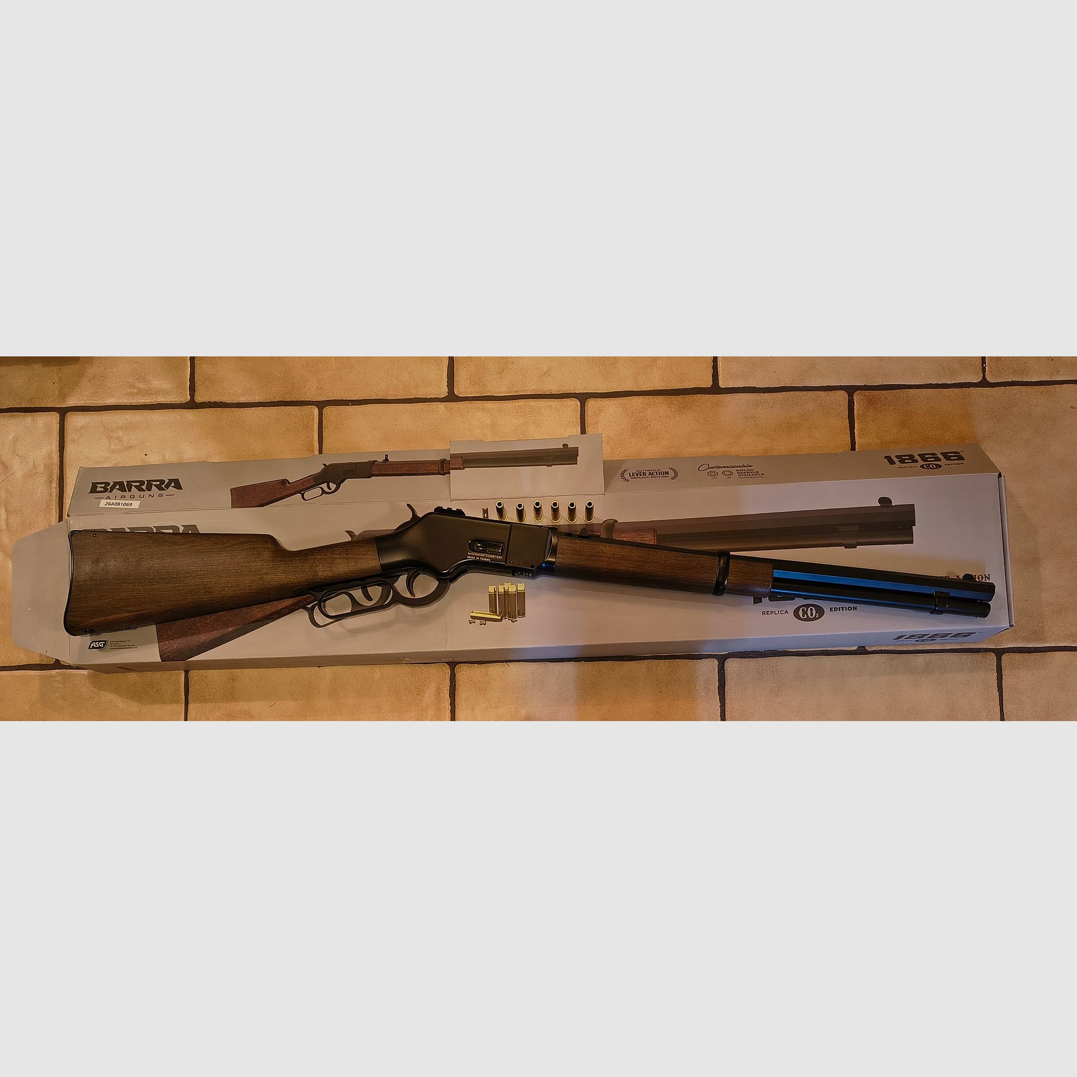 Barra 1866 4,5 mm Diabolo Co2 rifle incl. loading cases