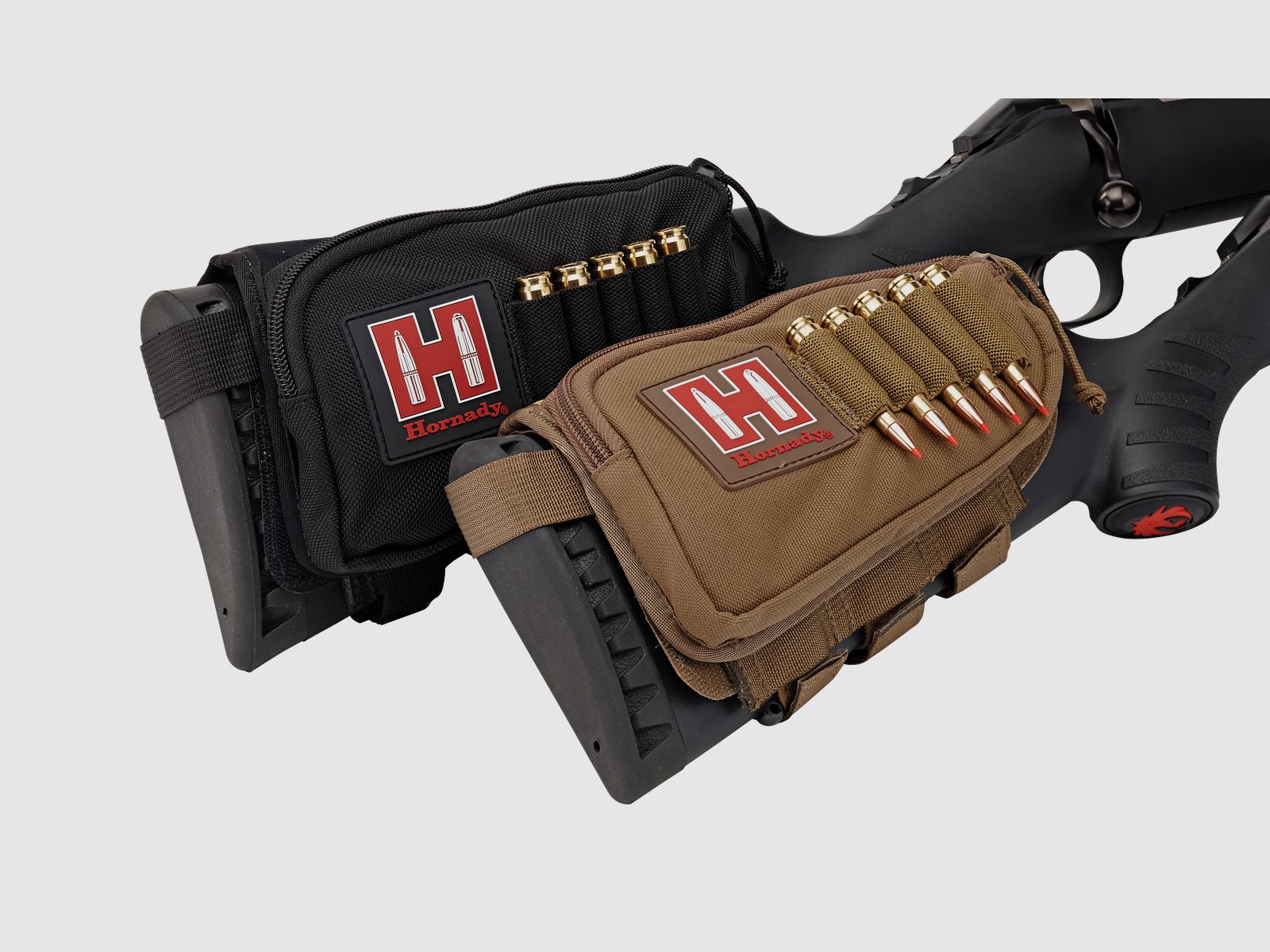 Hornady Schafttasche mit Patronenhalter – RH rechts – Braun/Tan – 5 Schlaufen