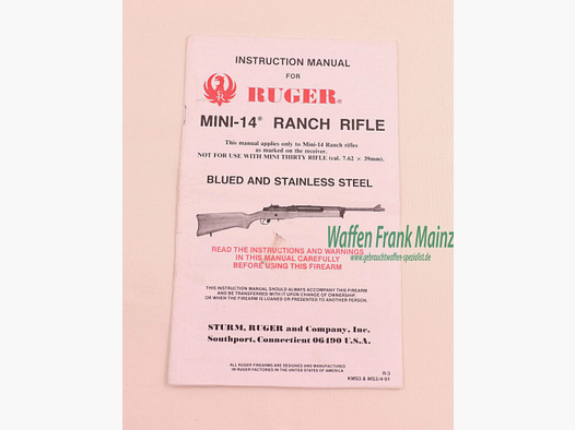 Ruger - USA Manuel d'utilisation Mini-14