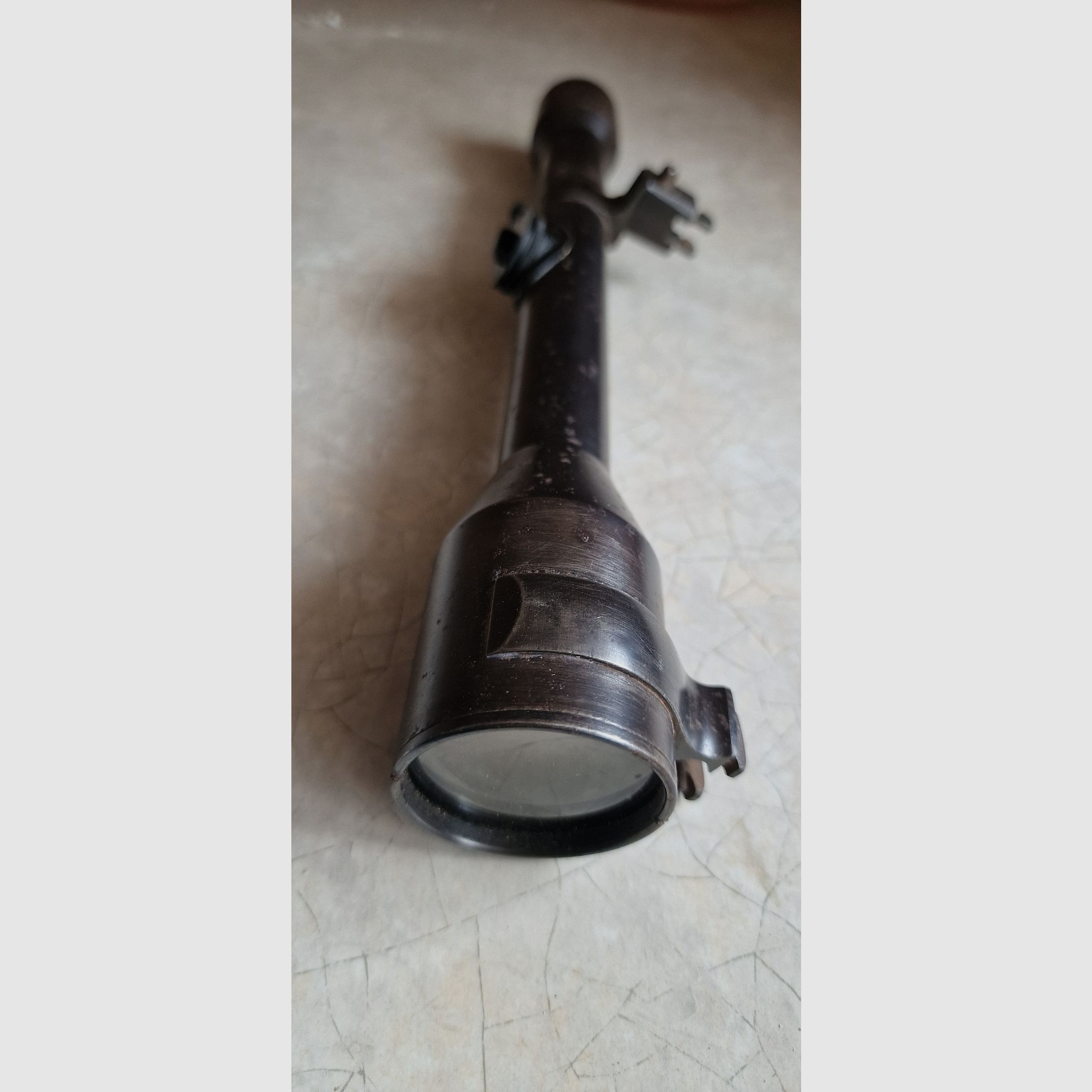 Historische scope Carl Zeiss Jena „Zielsechs“ (6x) – stalen barrel – WO2 / naoorlogs, afbeelding 6 van 10