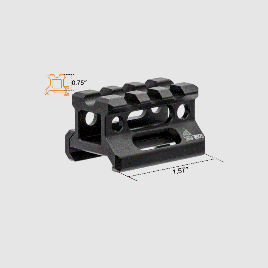 Soporte elevador UTG Super Slim Picatinny, altura de 0.75″, 3 ranuras