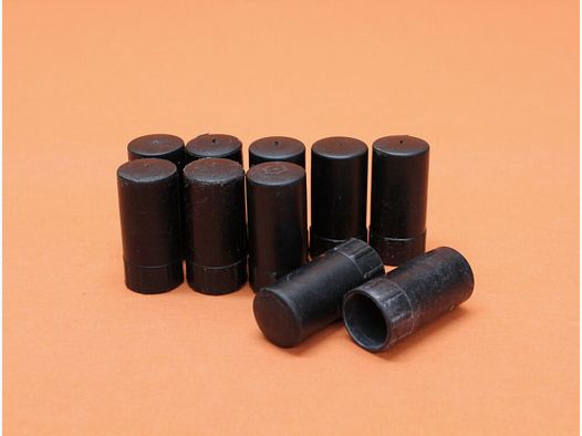 BUND SURPLUS Heckler&Koch HK G3: 10 pezzi copertura di bocca BUND in polimero nero per soppressore di fiamma NATO da 22mm
