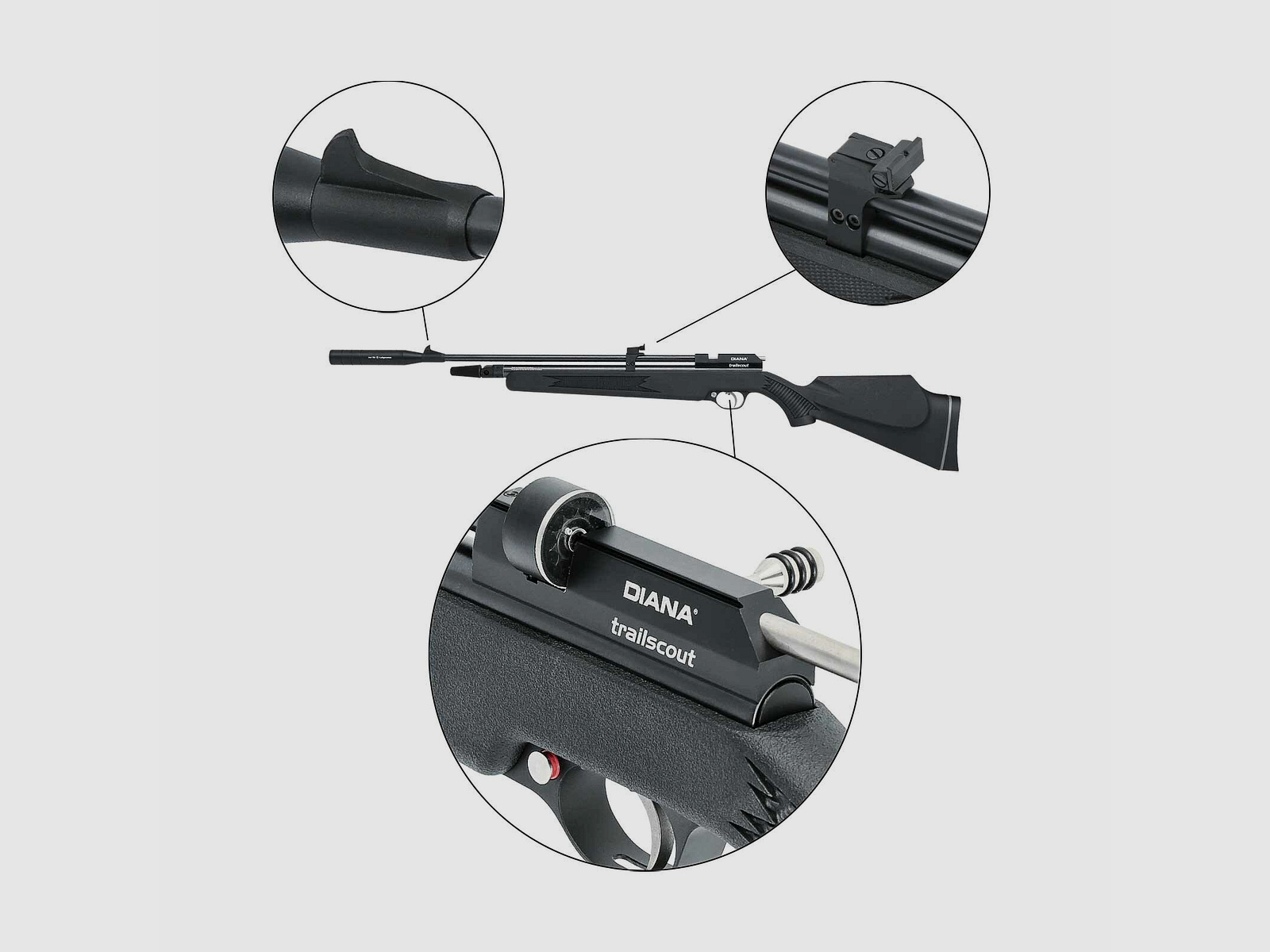 Kofferset Diana Trailscout Co2-Gewehr 4,5 mm Diabolo (P18)