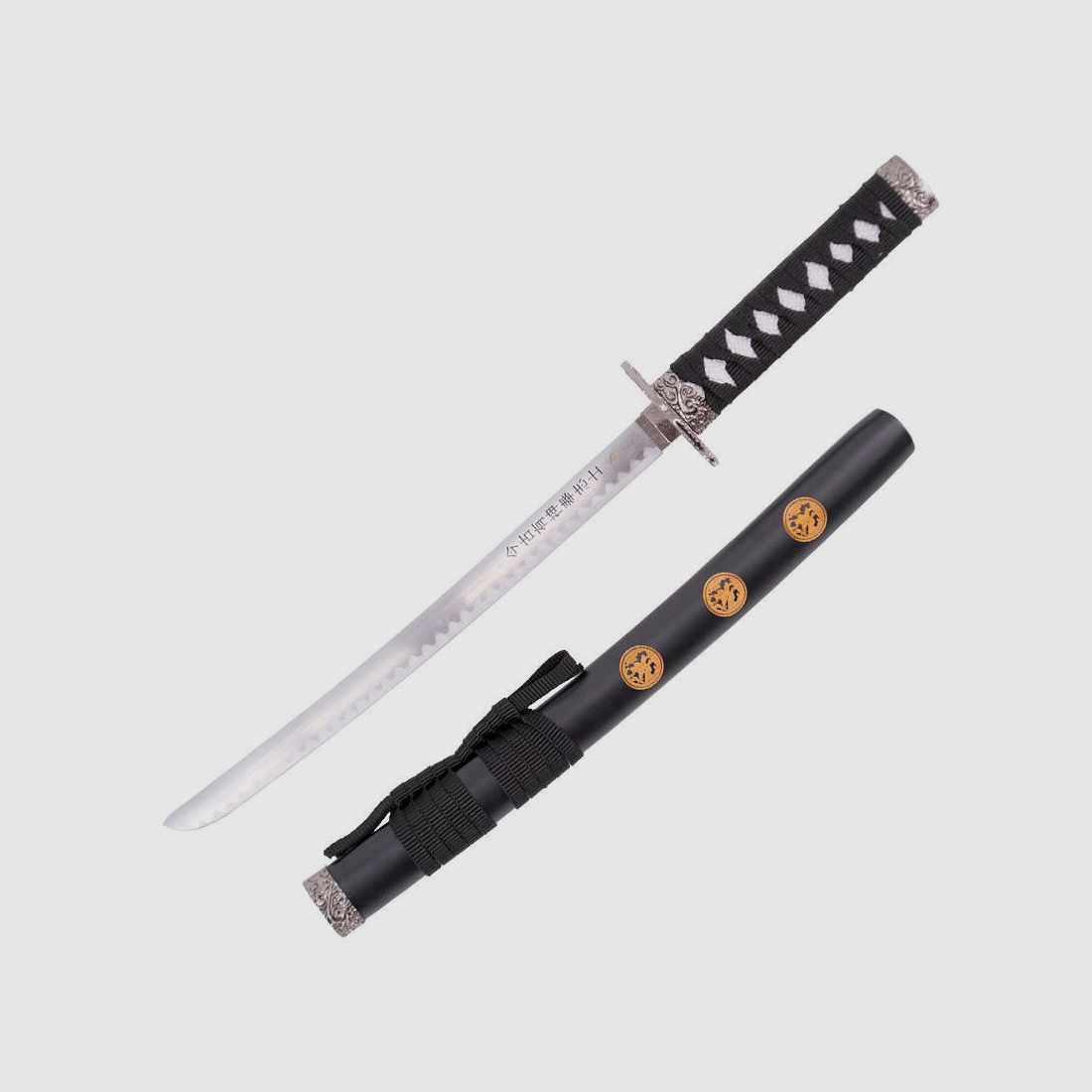 Mini katana czarna w zestawie z podstawą