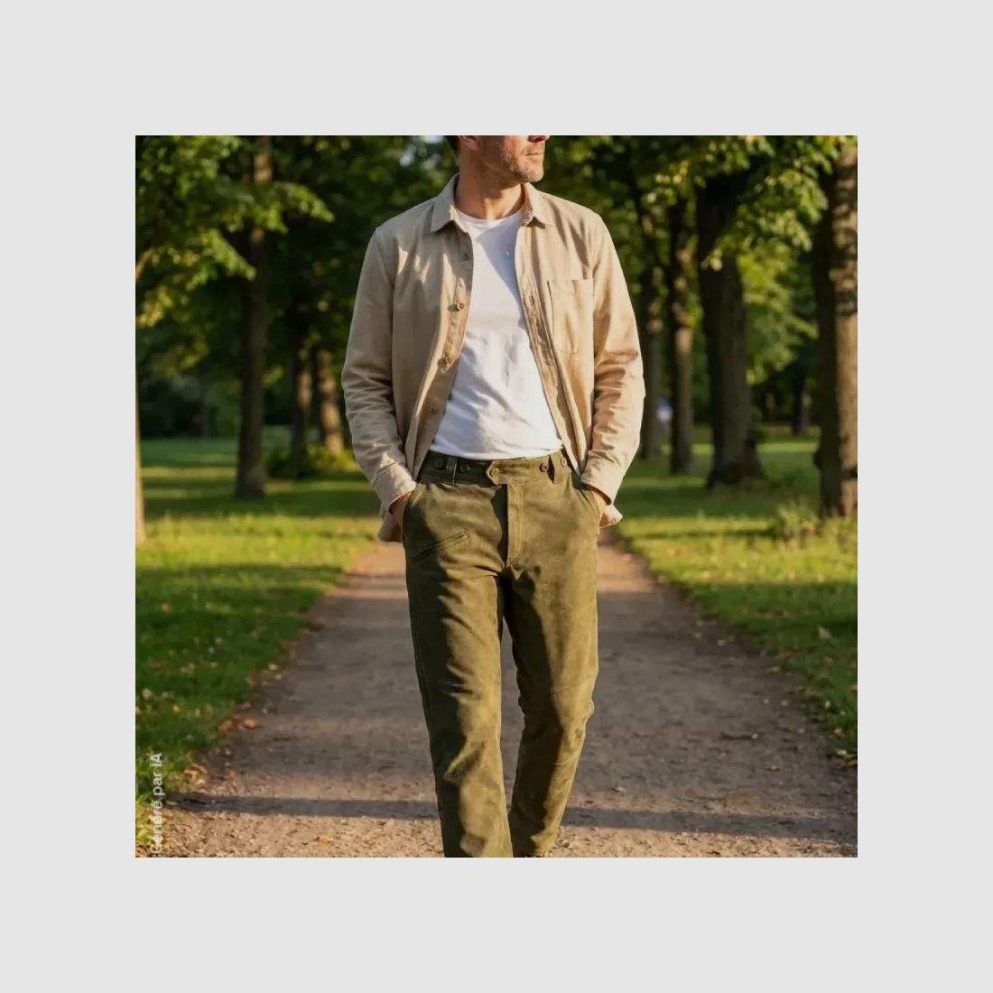 Pantalon Deerhunter Strasbourg vert en cuir déperlant, image 6 sur 9
