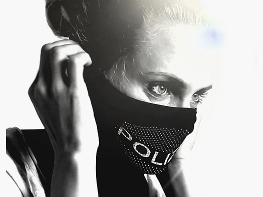 Tactical Face Shield "POLICE", black universal
