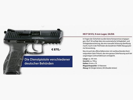 Heckler&Koch P30-V3 sofort lieferbar Neuware WAFFEN FLÜHR ANSBACH