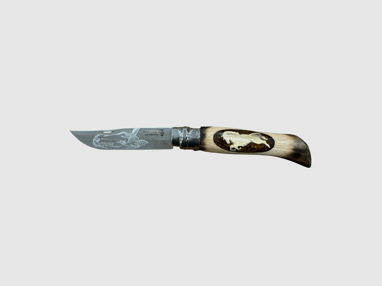 Knife – OPINEL – N.9 Carbon handmade with horse, image 1 of 2