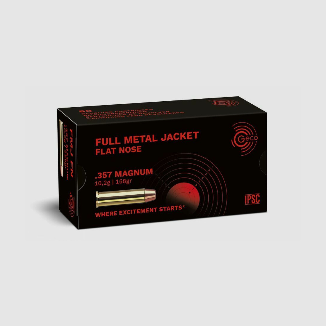 Geco FMJ Flat Nose 10.2g/158grs à50 .357 Mag