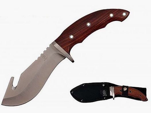 Jagd Survival Messer mit Holzschalen
