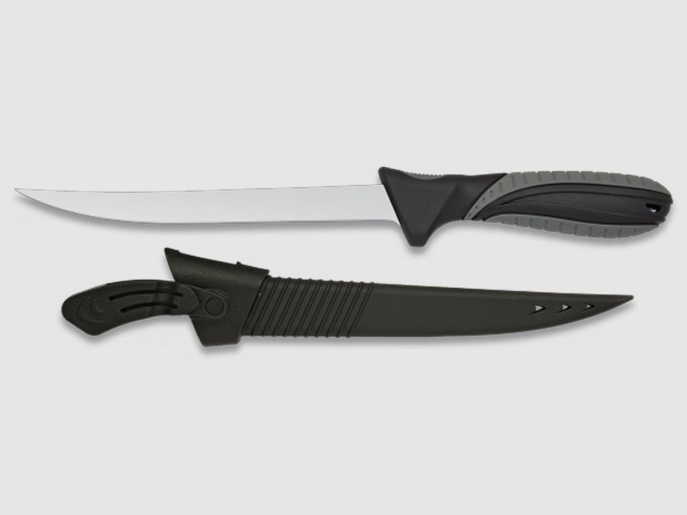 Filetiermesser mit 18,5cm Klinge Filet-Messer mit Kunststoffscheide Filliermesser