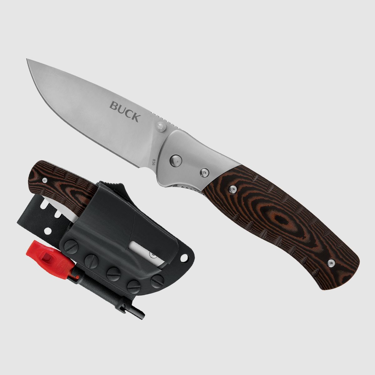 Buck Folding Selkirk Micarta – Taschenmesser, Feuerstarter, Pfeife, Bild 1 von 4