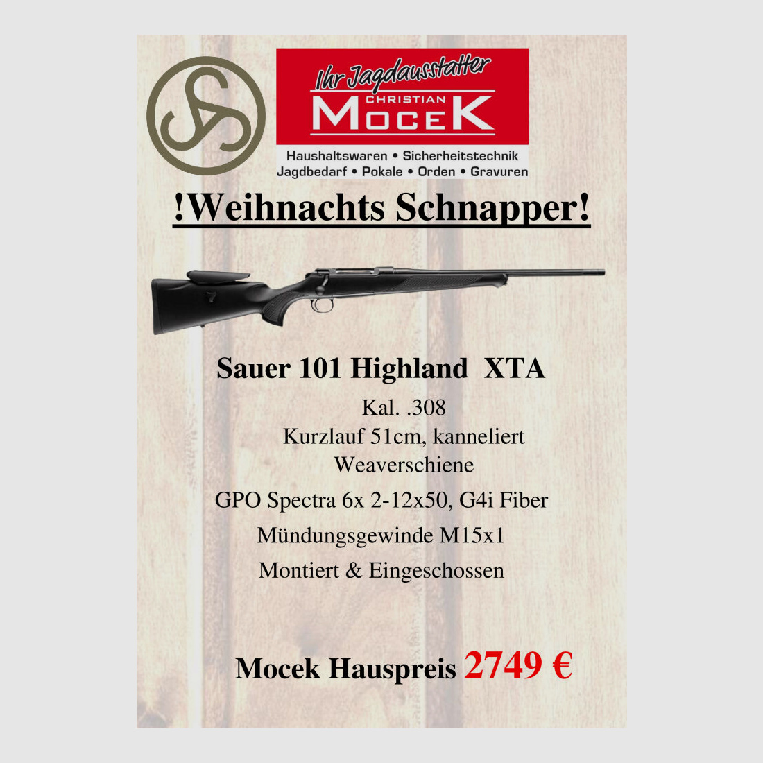 Sauer 101 Highland XTA, with GPO Spectra 6x 2-12x50