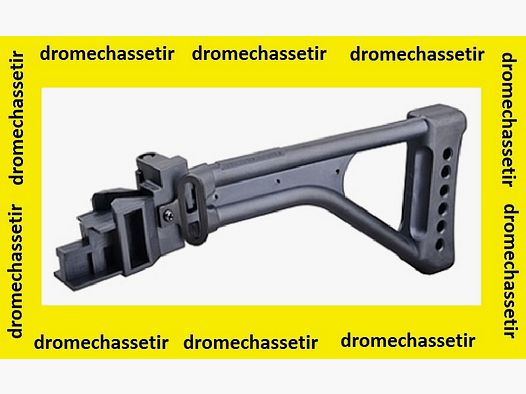 Crosse pliante pour AK47, type squelette avec grenadiere, noir