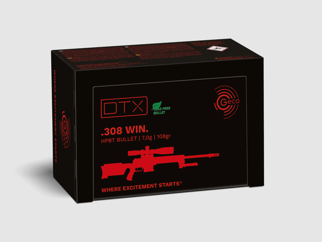 Geco. .308 Win. DTX bleifrei 7 g/108 grs - 50 Stk.