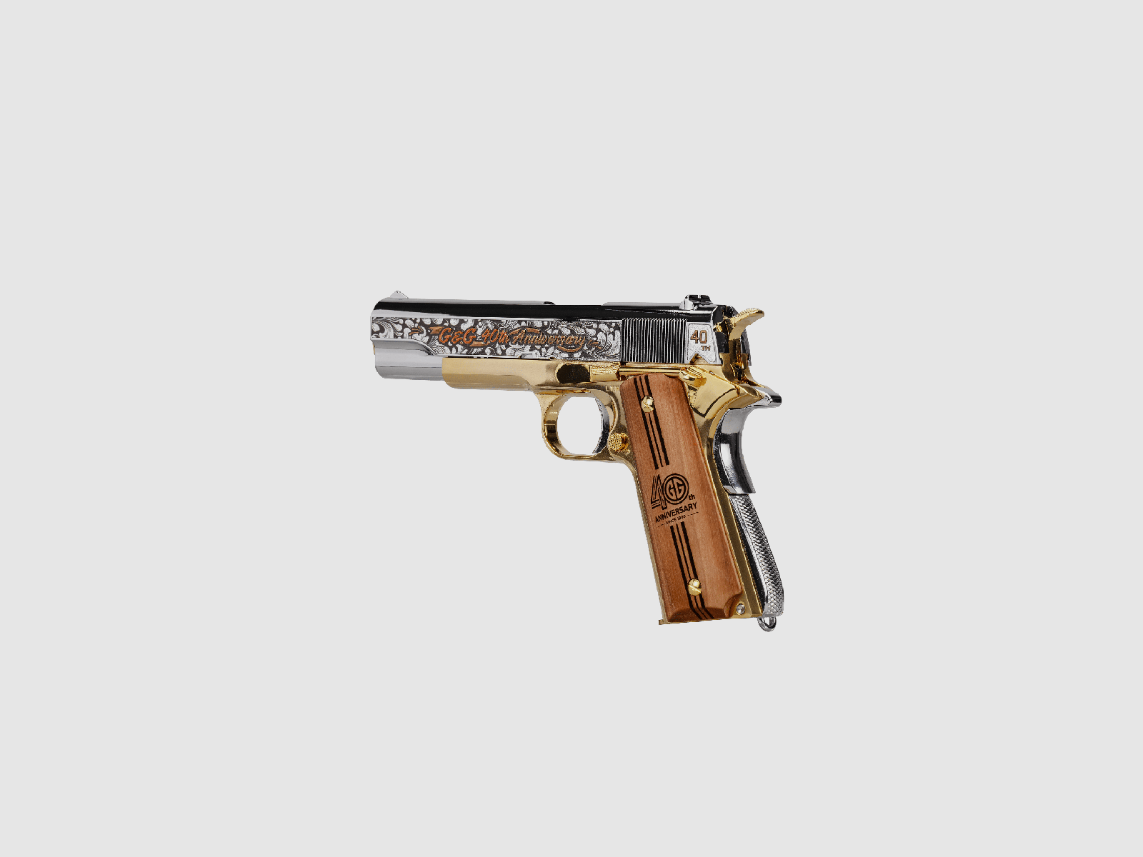 GPM1911 40th Anniversary Warhorse Edition Gas Blow Back Pistol – Gold / Silver -F- | G&G, image 7 of 11