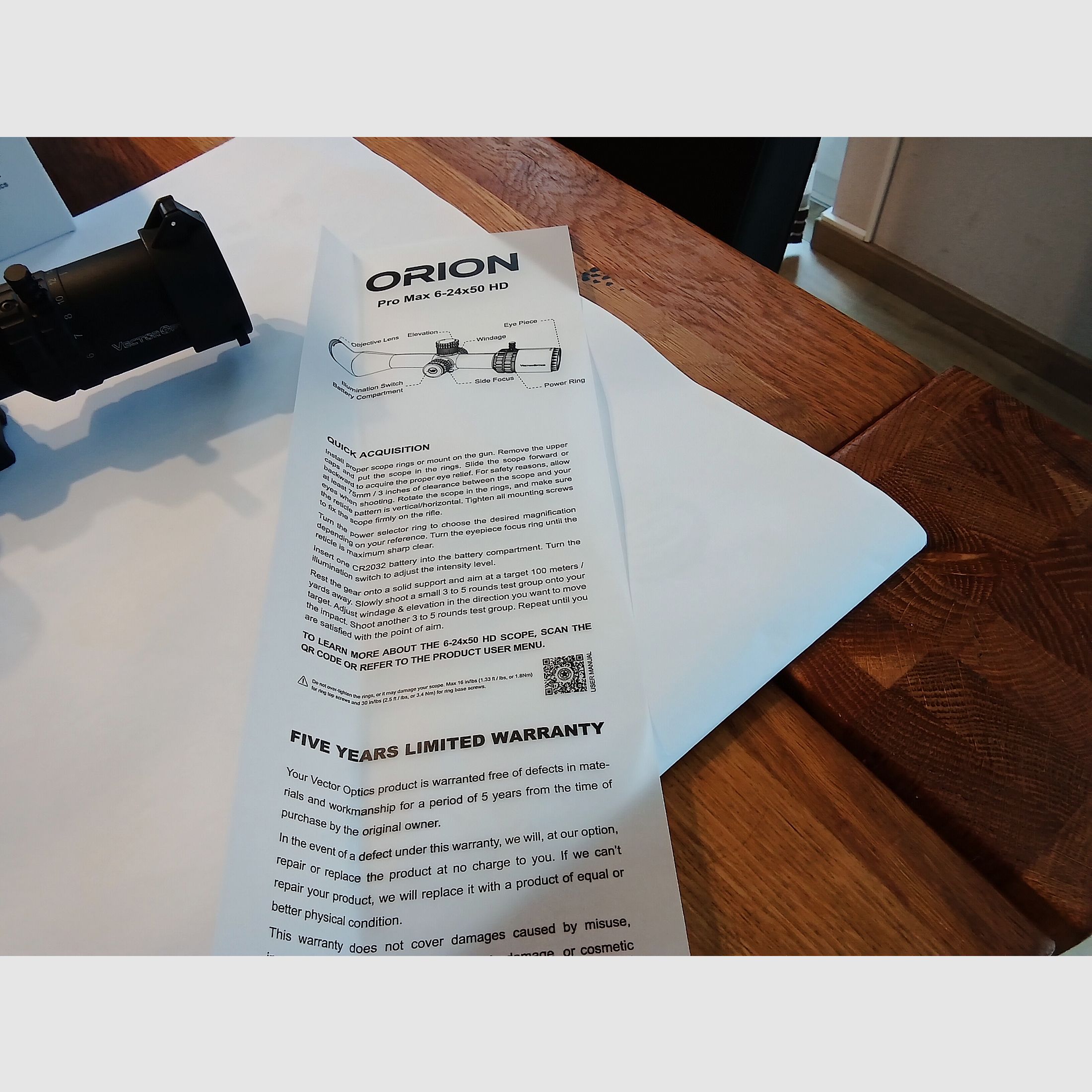 Zielfernrohr Vector Optics Orion Pro Max 6-24x50 HD, wie neu! Noch 4,5 Jahre Garantie