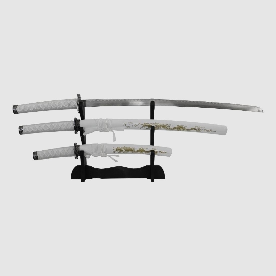 Samurai Schwert Garnitur White Dragon 4 tlg.