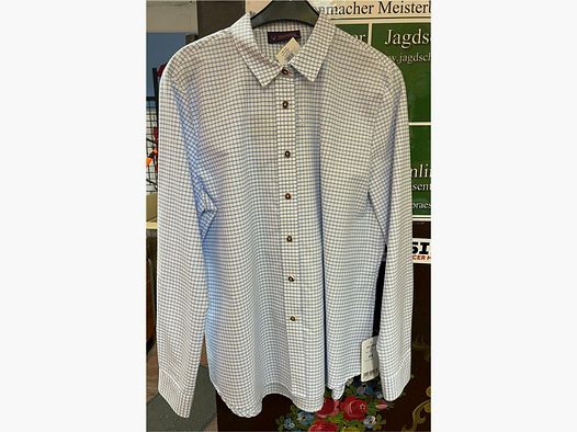 Hubertus Bluse Karo 42 hellblau