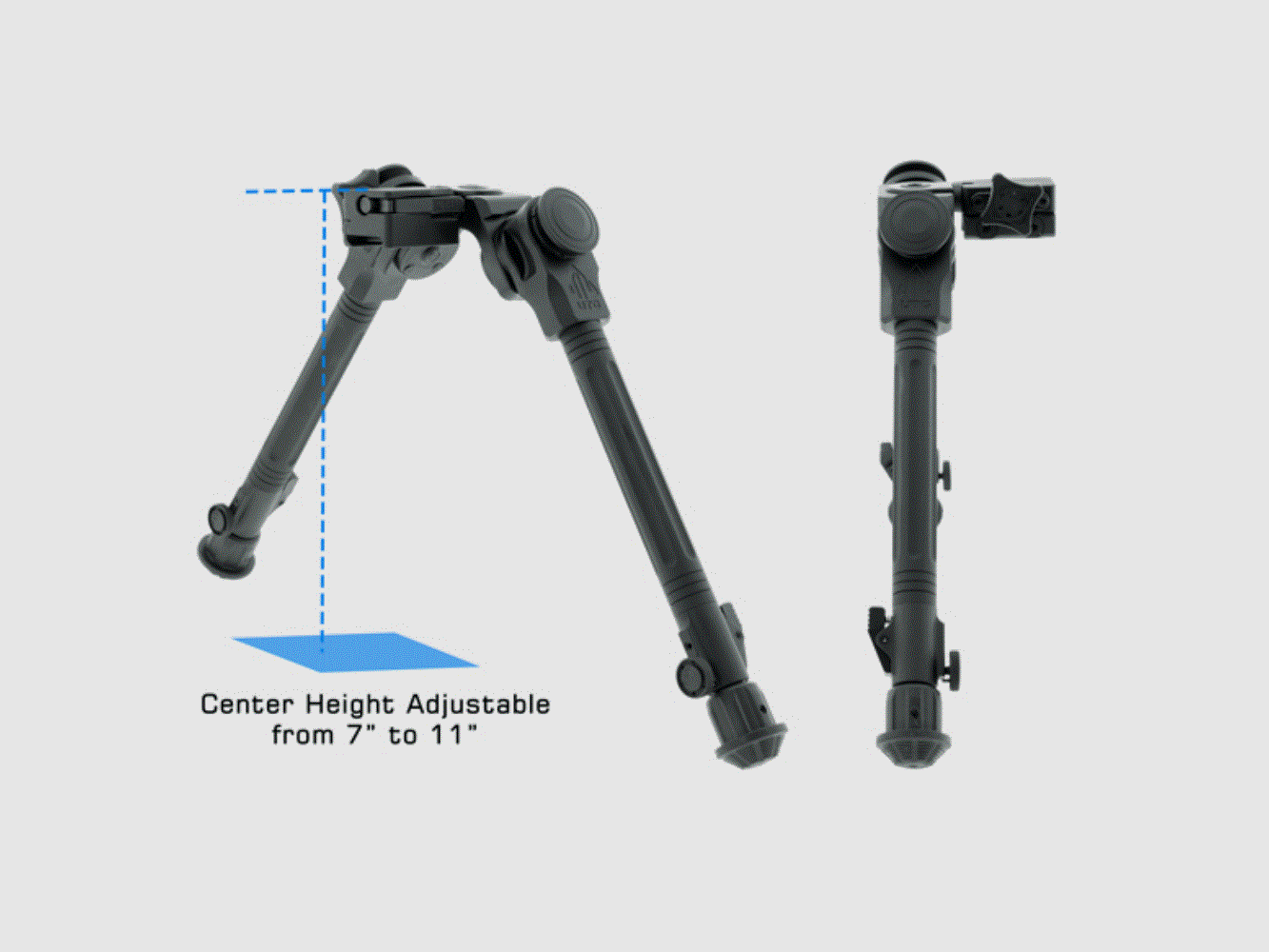 UTG Over Bore Bipod, 7″-11″ Center Height, Picatinny