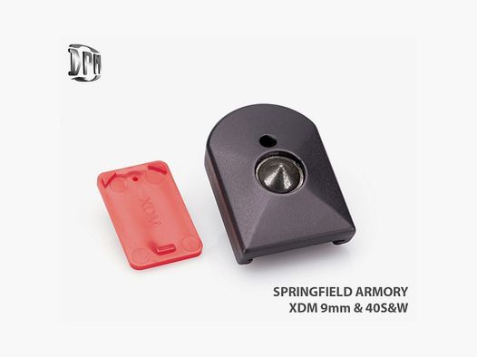 DPM MFA-XDM/1 Magazin Bodenplatte mit Glasbrecher für Auto XDM 9 mm/40S&W ALUMINIUM SCHWARZ T6 Flugzeuge Hartbeschichtet Anodisiert