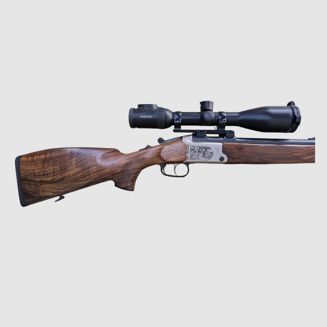 Używany MERKEL B4 kombinowany pionowy z montażem obrotowym, zamontowany SWAROVSKI Z6i 2-12x50 L z wieżyczką balistyczną, stan: jak nowy, cena katalogowa: € 8 565,00 kal. 12/76, zdjęcie 5 z 5