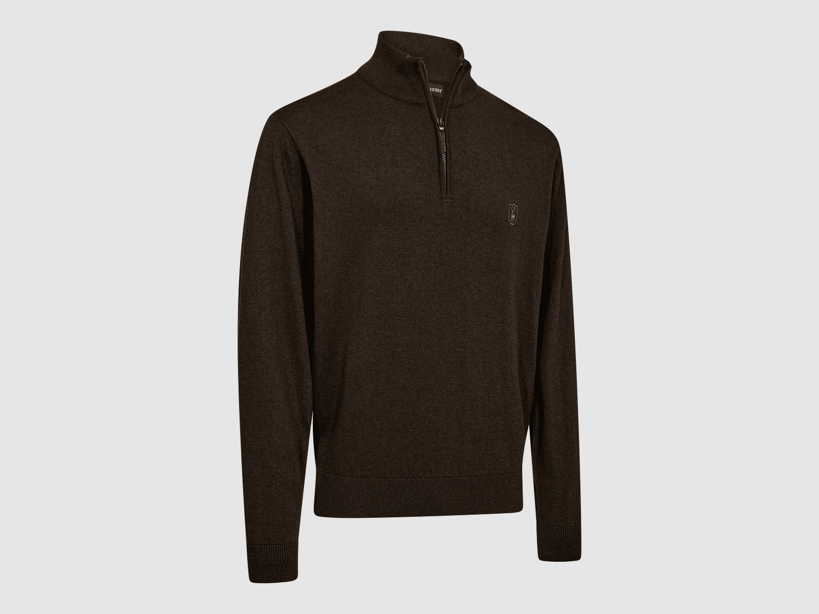Deerhunter Harrington ½-Zip Knit Brown melange S