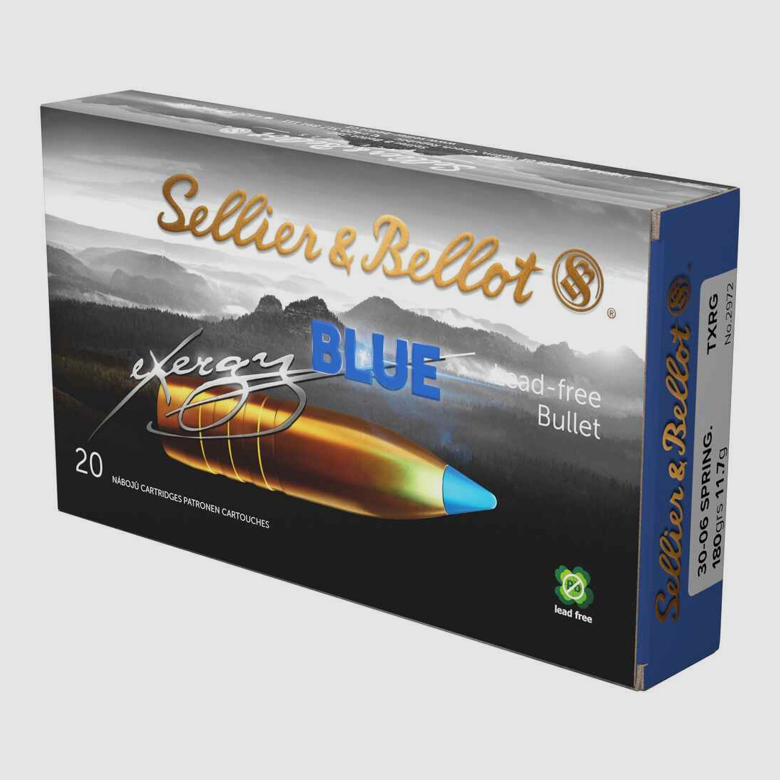Sellier & Bellot .30-06 Sp tipped eXergy blue, 180grs, calibre
