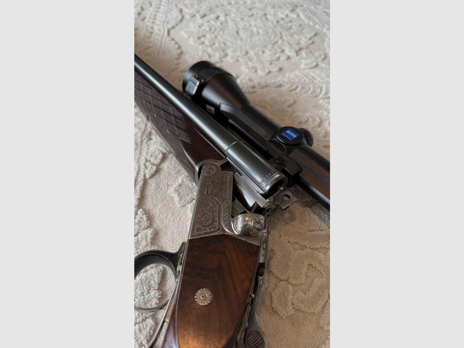 Krieghoff Trumpf Drilling 7x57R / 16/70  16/70 con canna inserita .22 Hornet & Zeiss Diavari VM T*