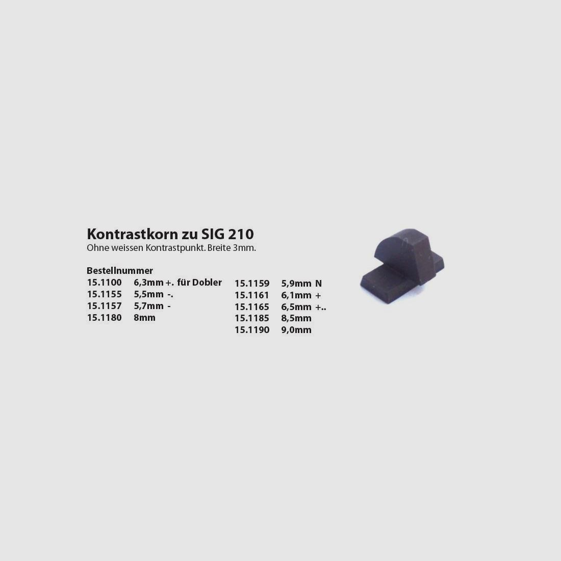 Wyss Armes Wyss Guidon de Contraste SIG P210 5.9mm N