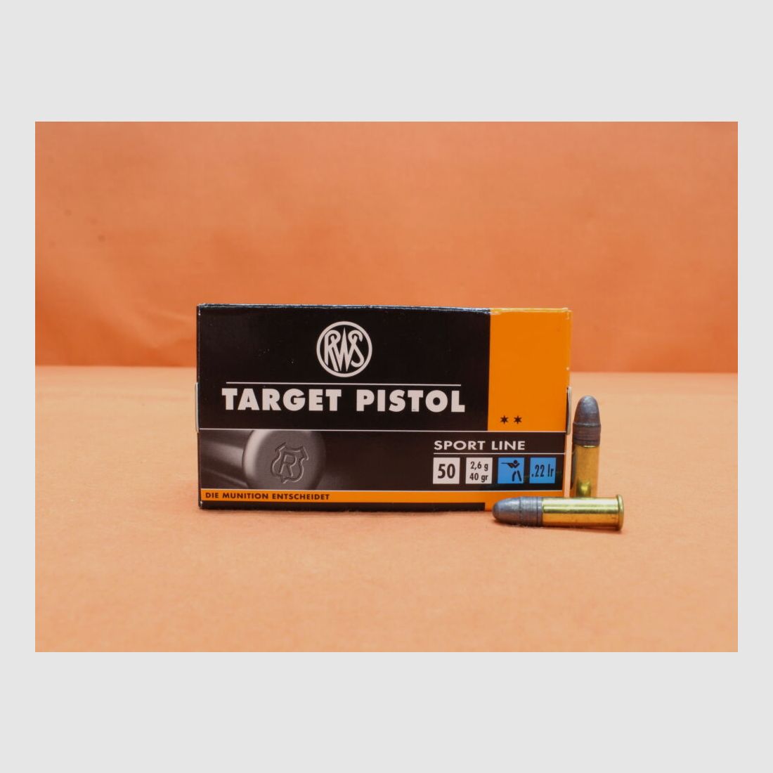 RWS Patrone .22lr RWS 40grs LRN (2132478) VE 50 Patronen "Target Rifle"/ 2,6g Blei-Rundkopf