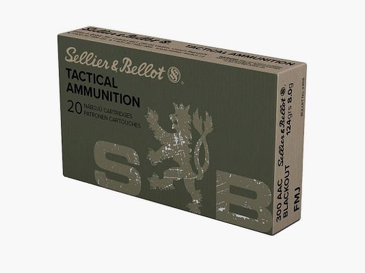 20 cartuchos S&B cal 300 AAC Blackout 124gr FMJ