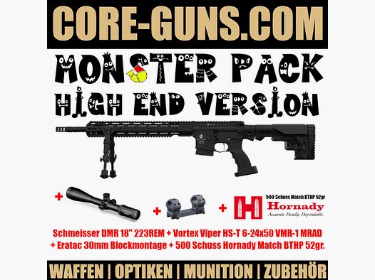 Schmeisser DMR 18" Monsterpack High End + Vortex ZF + Eratac Montage +	 500 Schuss Hornady Match Munition UVP: 5345€