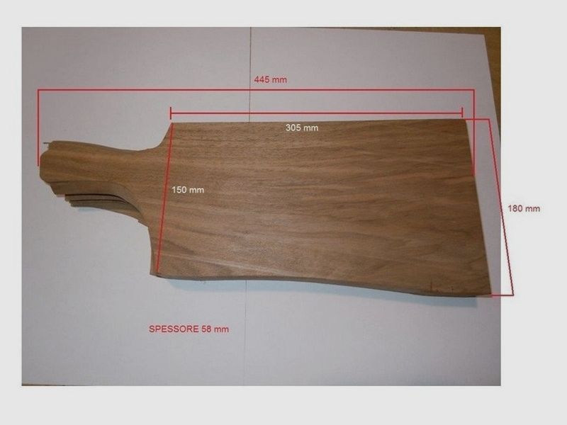 SCHAFT NON TERMINÉ POUR BERETTA DT11/DT10 Trident/ASE Gold (batterie amovible) calibre 12 - Déviation à droite/ STOCK-BLANK SEMIWORKED TYPE BERETTA DT11/DT10 Trident/ASE Gold (batterie amovible) Ga 12 - Cast OFF (Main Droite)