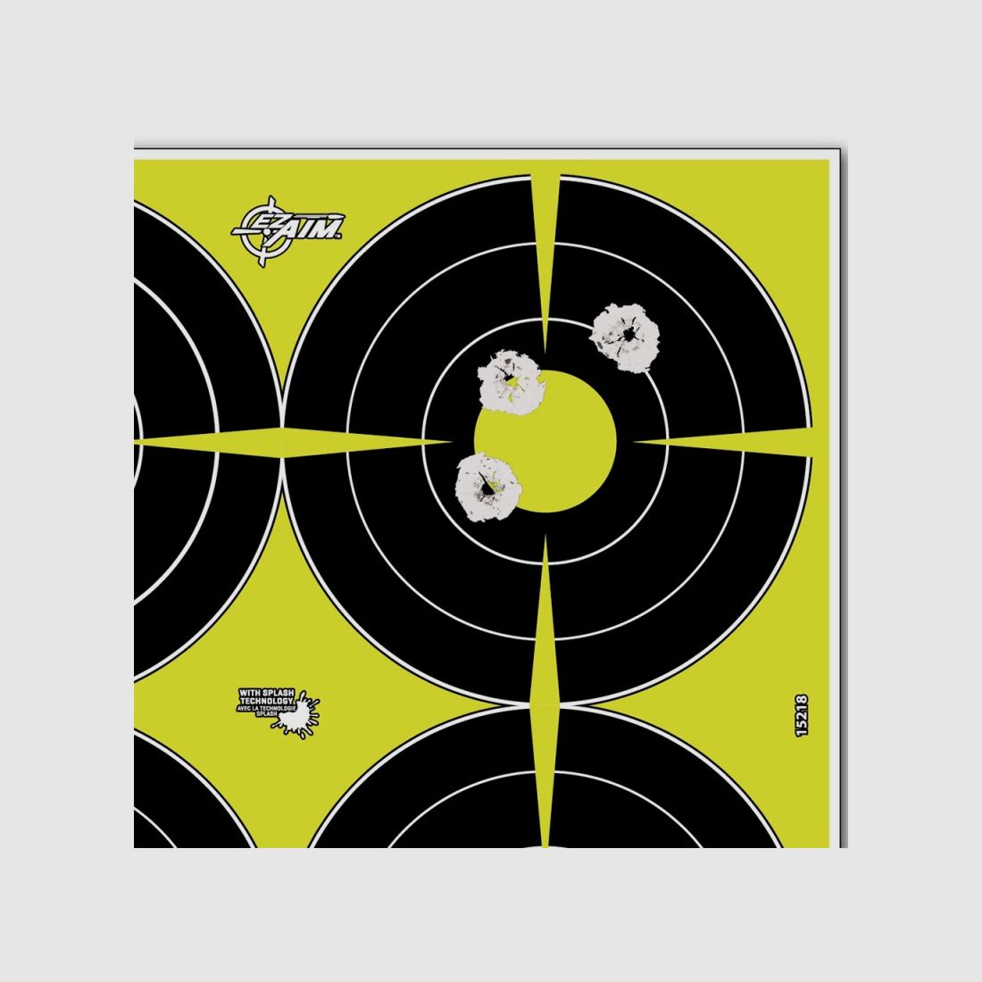 EZ AIM Splash Reactive Paper Shooting Targets Bullseye, 4 Targets per Sheet, 12-Pack, image 2 of 3