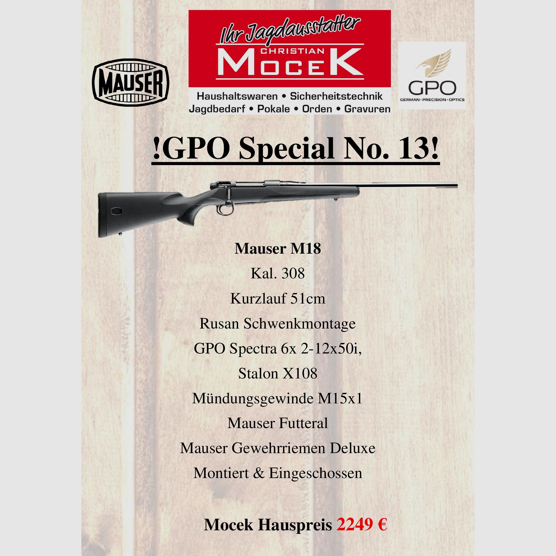 Mauser M18, mit GPO Spectra 6x 2-12x50