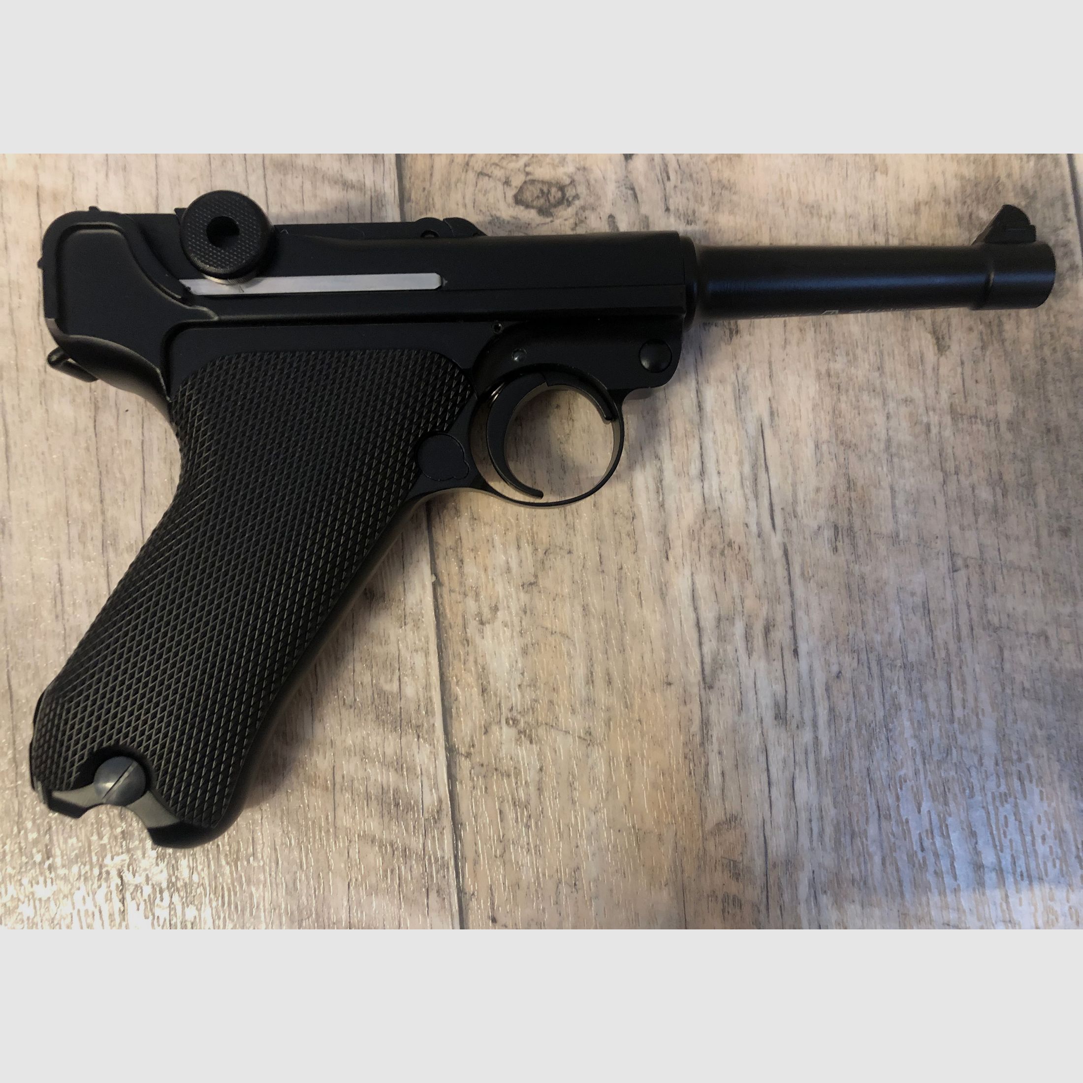 Legends air pistol P08 CO2, Parabellum pistol, 4.5 mm blowback, black, airgun