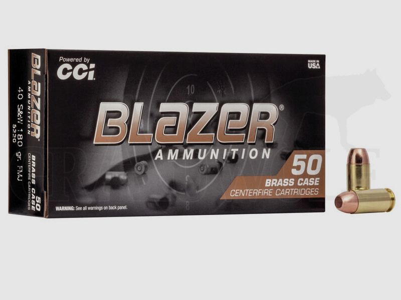 .40 S&W 180 gr / 11,7 g CCI Blazer FMJ patronen 50 stuks