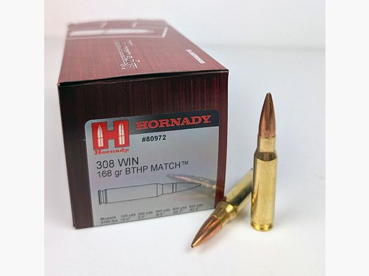 Hornady BTHP Match 10,9g/168grs à50 .308 Win