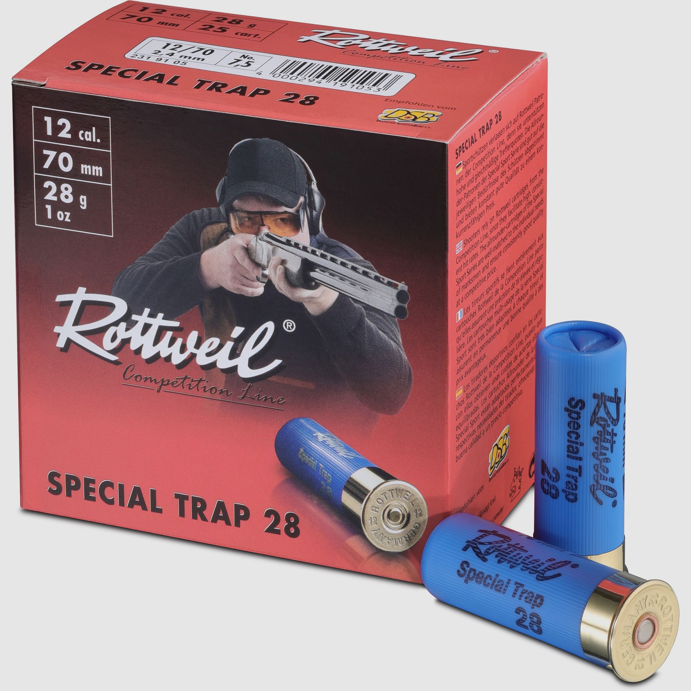 Rottweil Special Trap 28 2,4mm 12/70, 25 Patronen