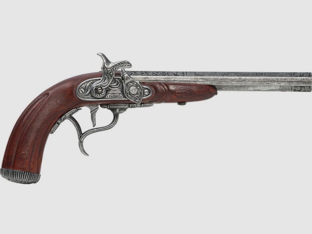 Flintlock percussion pistol