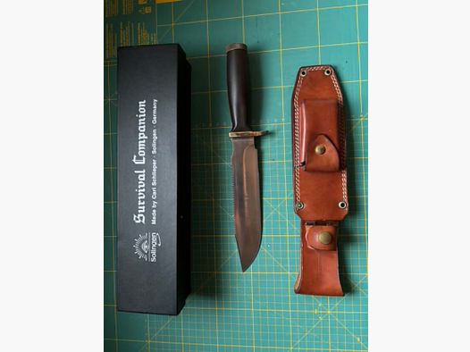 Messer Survival Companion by Carl Schlieper, Solingen; seltenes Sammlerstück; Survivalmesser, Überlebensmesser