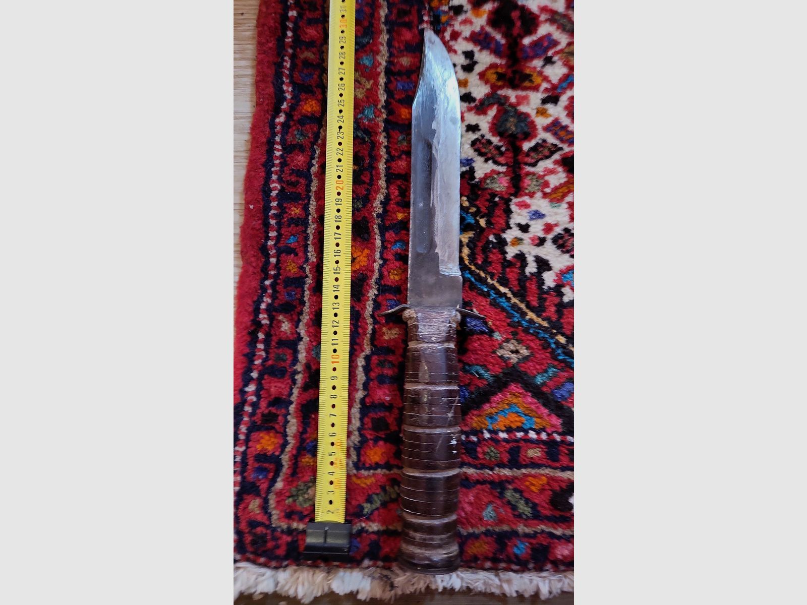 KA-BAR USMC Kampfmesser – Original aus dem Zweiten Weltkrieg (ohne erkennbare Prägung)