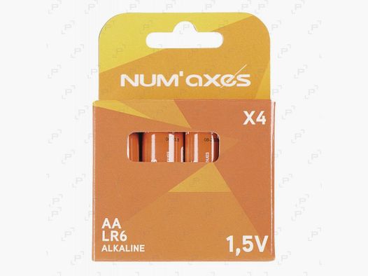Blister mit 4 alkalischen Batterien NUM'AXES LR06 1,5V