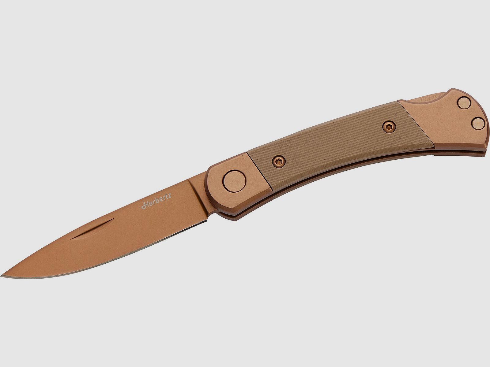 Herbertz pocket knife titanium coating rose gold D2 small