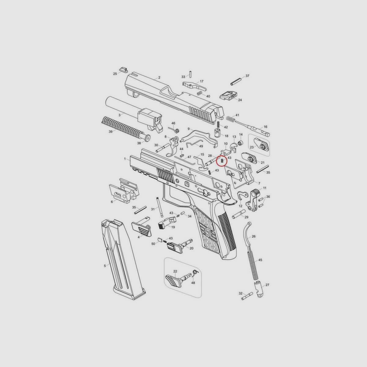 Eemann Tech Sprężyna spustu do CZ P-07-P-09, zdjęcie 2 z 3