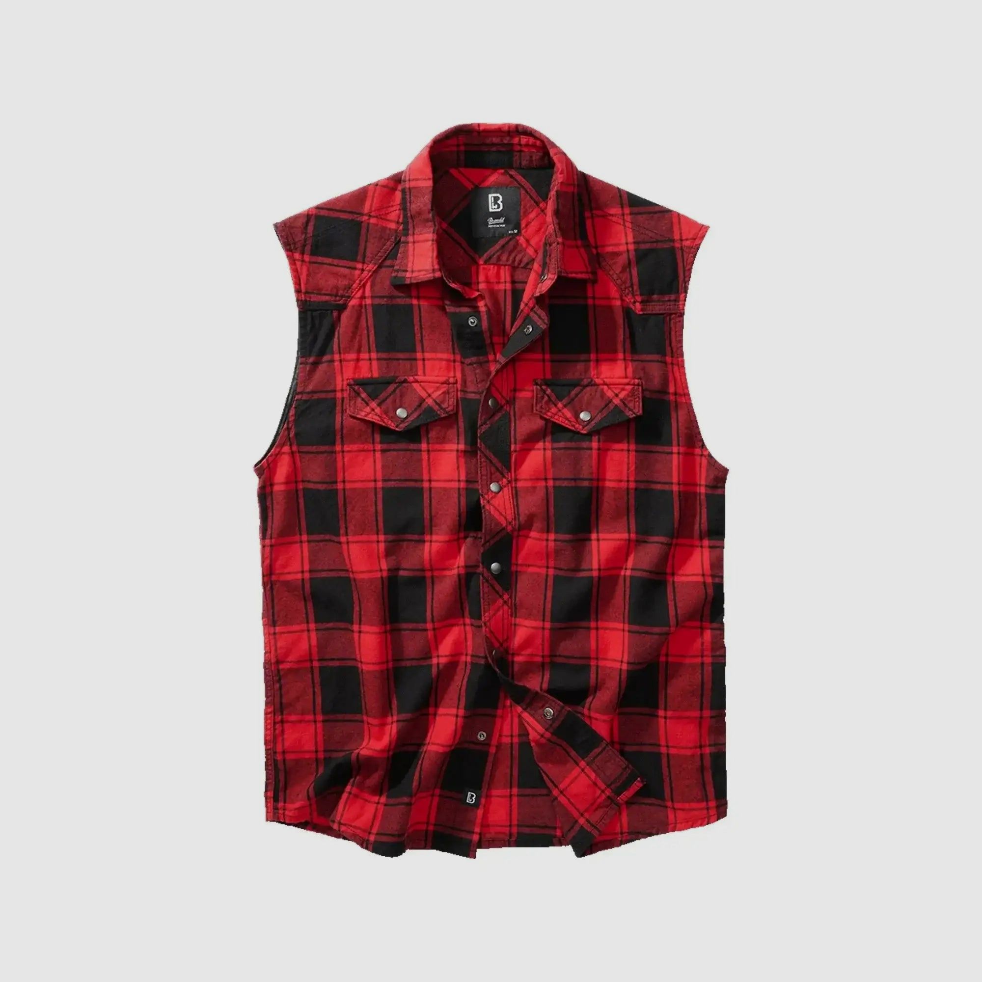 Brandit Check Shirt Sleeveless - Black Grey / S Men
