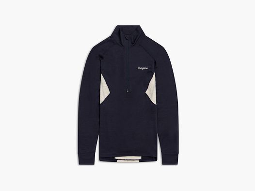 Bergans Inner:Pure Merino Half-Zip Thermoshirt Damen Dark Navy/Creme S