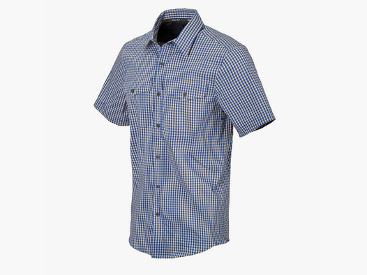 HELIKON-TEX COVERT CONCEALED CARRY SHIRT SHORT SLEEVE - ROYAL BLUE CHECKERED